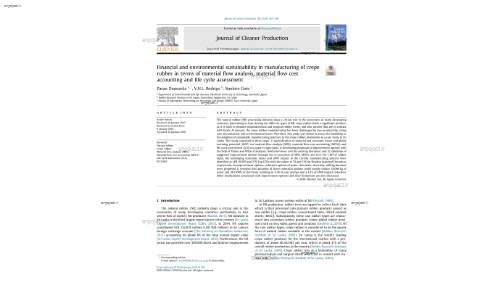 Financial and environmental sustainability in manufacturing of crepe rubber in terms of material flow analysis, material flow cost accounting and life cycle assessment